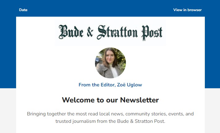 Bude & Stratton Post newsletter sample