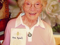 Poughill Land Girl receives badge