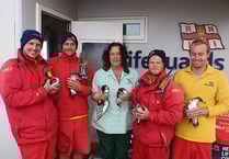 RNLI lifeguards help rescue exhausted sea birds