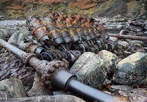Low tide exposes German E-boat remains