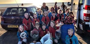 Scouts join in with Widemouth beach clean