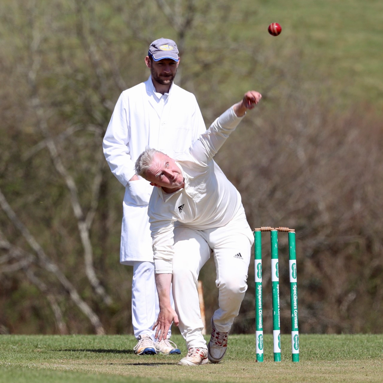 Rob Piper bowls for Luckett against Bugle last Saturday