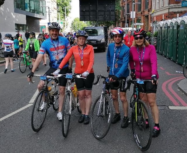 Vin, Kevin Marshall and Emma and Pete James took on London-Essex 100
