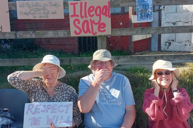 Campaigners part of the “Battle for Trevalga” are protesting the sale of their home