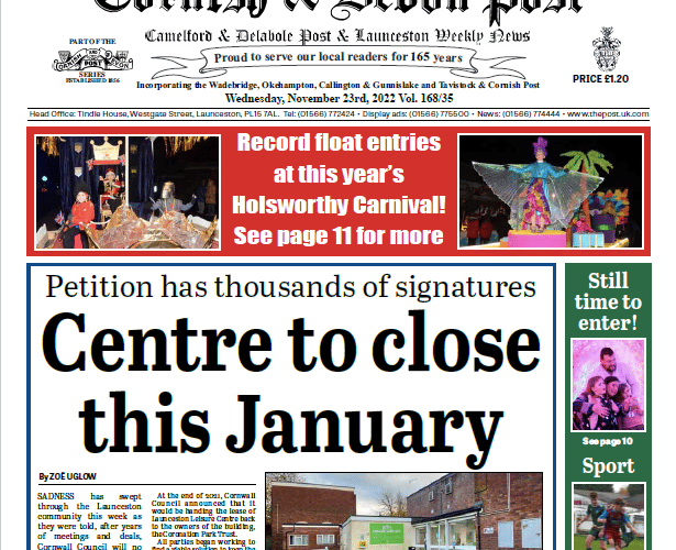 Cornish and Devon Post cover 23/11