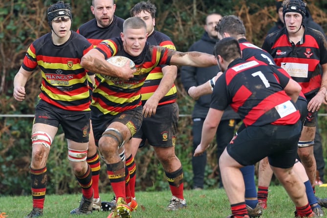 Saltash's number eight Devon Bennett-Murray makes ground during Saturday's (January 11) friendly with Liskeard-Looe at Lux Park. Picture: Glen Rogers