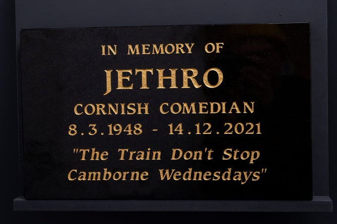 GWR Railway - Jethro Plaque at Camborne Railway Station, February 15 2023