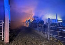 Callington and Liskeard crews attend loader fire inside barn