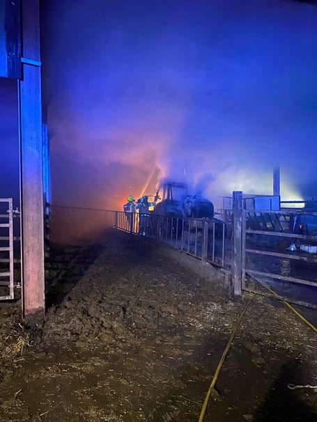 Crews from Callington and Liskeard Community Fire Stations attended a barn fire at Luckett on March 8
