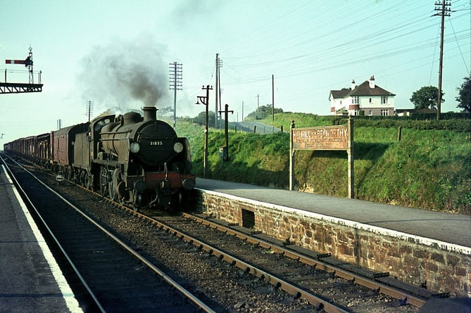 A railway service at Halwill Junction prior to closure