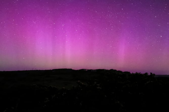 The Northern Lights looking over Madron, Penzance