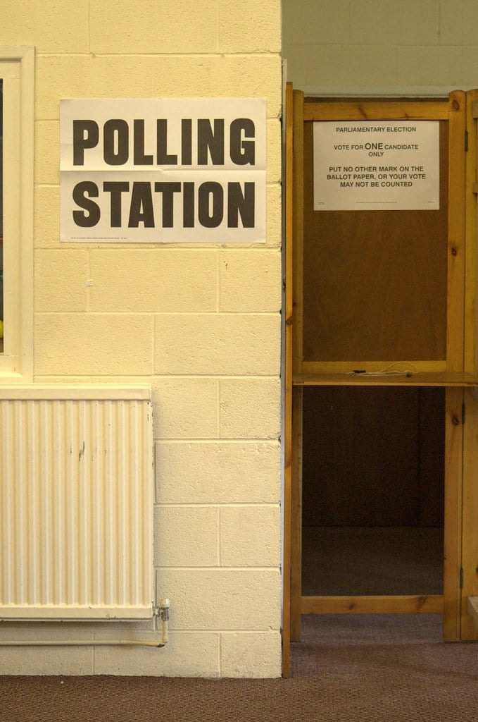 Polling station sign