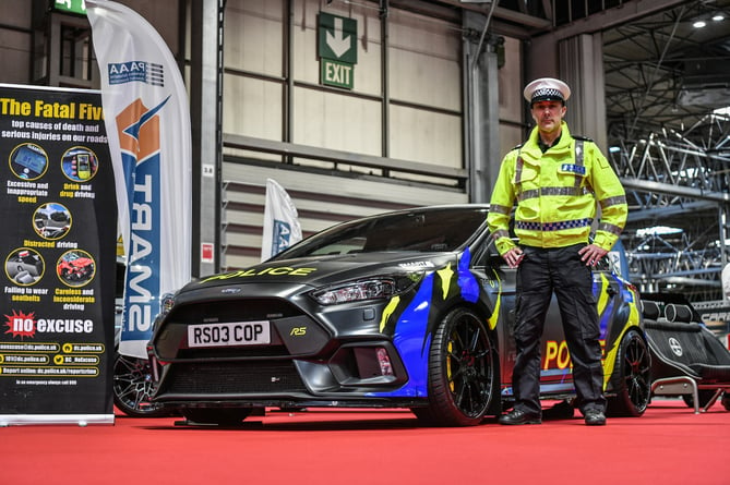 Sgt Owen Messenger and the Devon & Cornwall Police Ford Focus RS will be at the Devon County Show.jpg
