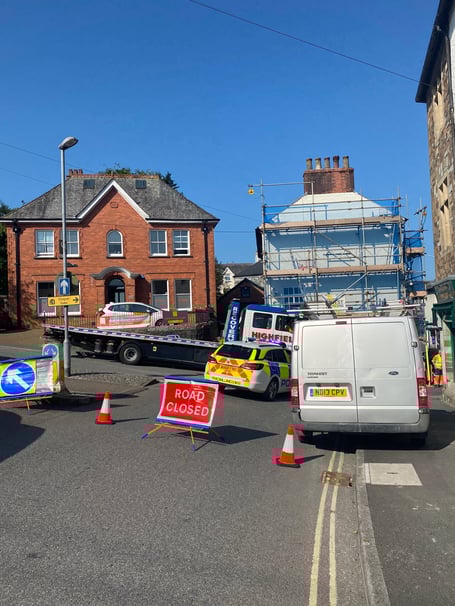 Westgate street in Launceston was closed at around 9.07am this morning 