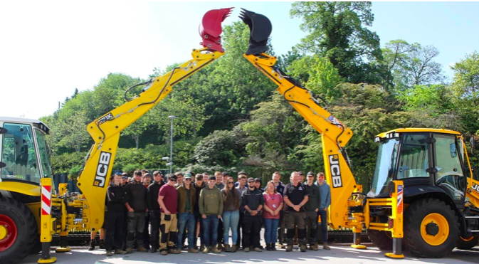 Stoke Climsland Cornwall College students at JCB HQ 