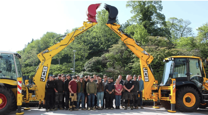 Stoke Climsland Cornwall College students at JCB HQ 