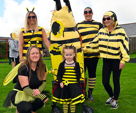 Members of the Delabole St Pirans Playschool with Save the Bees
