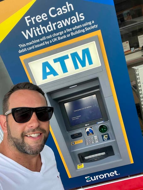 Andrew Bayley, premises owner of the post office, outside the new cash machine
