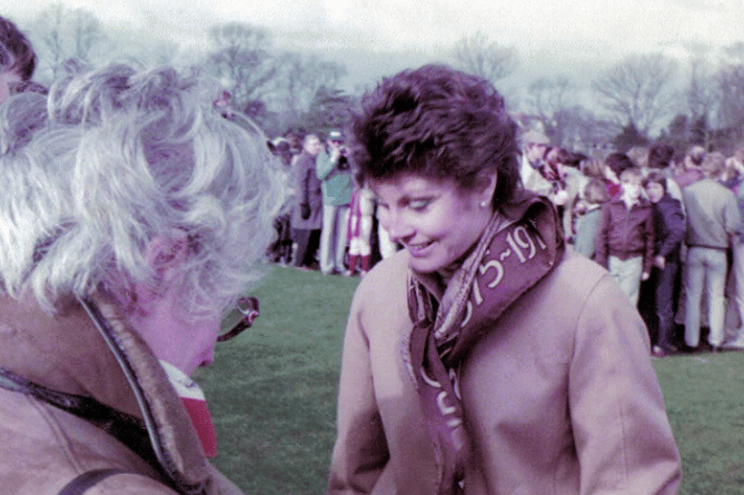 Local historian Barrie Doney has no shortage of pictures from Cornwall’s past. Barrie says of this picture: “The photograph shows Angela Rippon, now appearing on Strictly Come Dancing, on a walkabout after opening Bodmin Town Band Fete at the Priory.”
