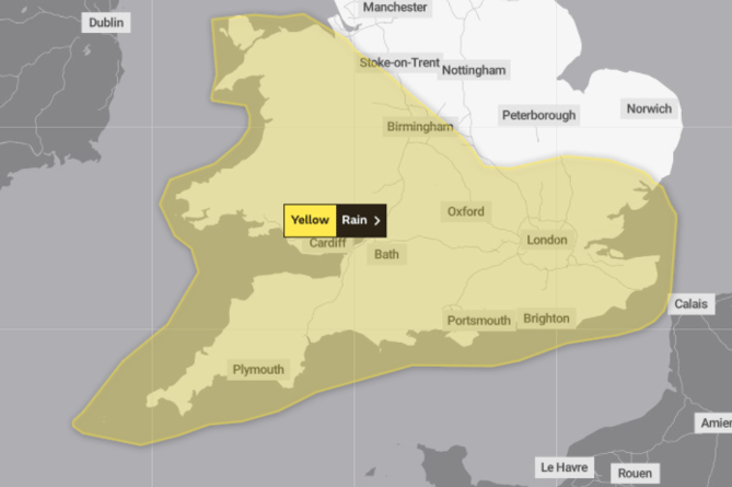 Cornwall set for showers as met office issue yellow weather warning 