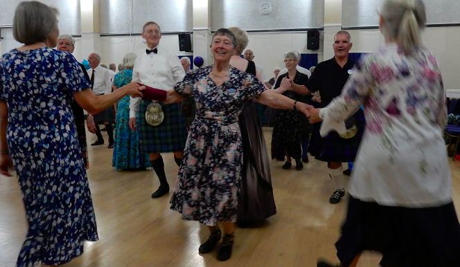 Dancing the night away are members of the club