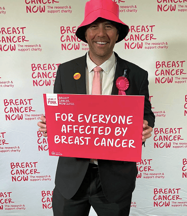 Scott at the breast cancer wear pink event