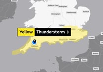 Yellow weather warning issued for Devon and Cornwall 