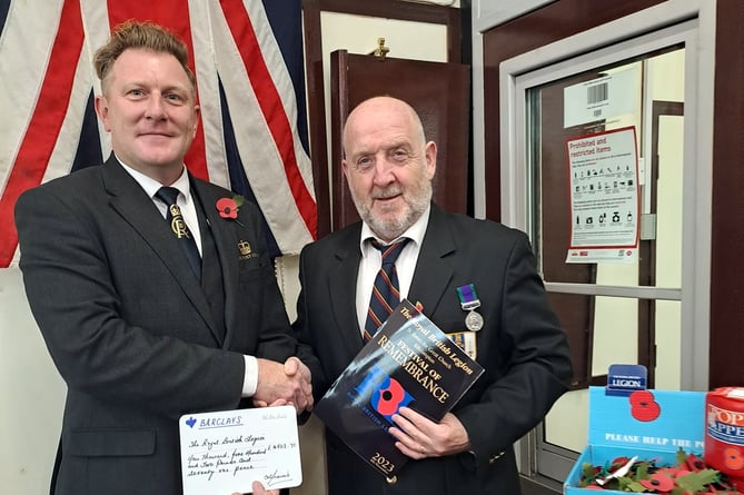Bude RBL receive huge donation for Poppy Appeal