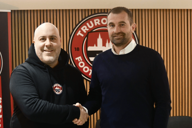 Truro City manager Paul Wotton with new executive chairman Eric Perez