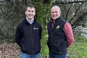 Peter Reis of Saltash with Ian Maddever, senior agent from NFU Mutual Liskeard Agency