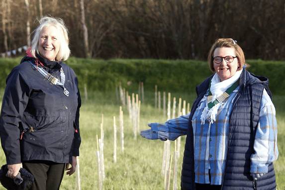 Deputy mayor of Holsworthy, Debbie De Ste Croix, and the president of the RLSS, Debbie Hunt