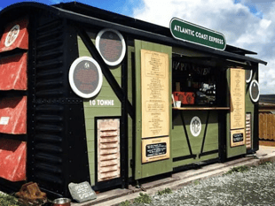 Former express train transformed into open air cafe 