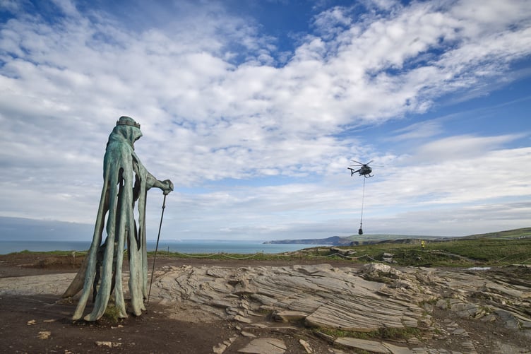 Tintagel Castle Helicopter