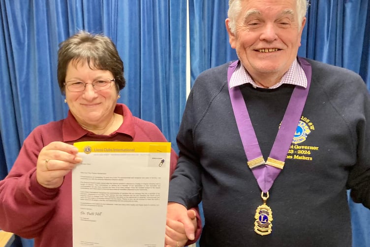 Tina with district governor James Mathers