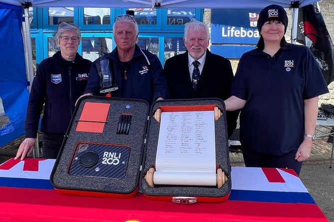Bude RNLI Lifeboat with the one pledge scroll