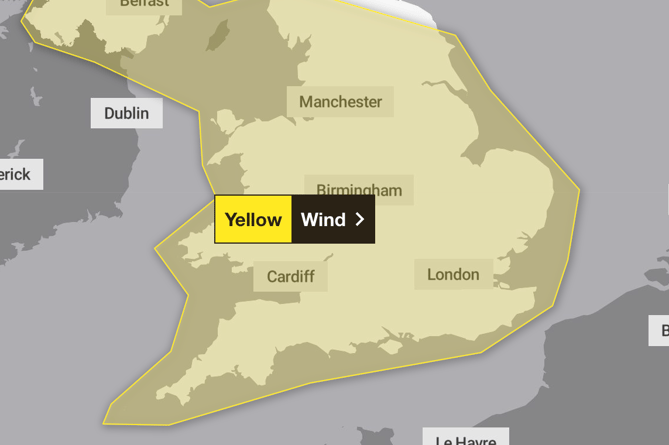 The yellow weather warning is affecting most of the UK today