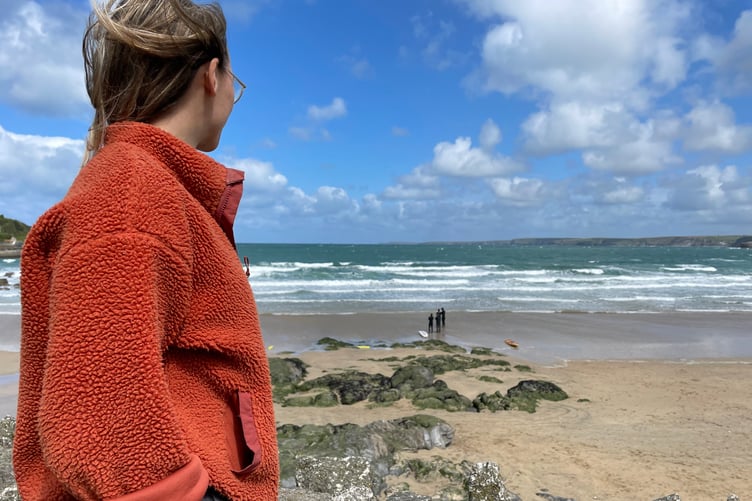 Grace Blakeley, pictured overlooking Towan Beach. (Aaron Greenaway)
