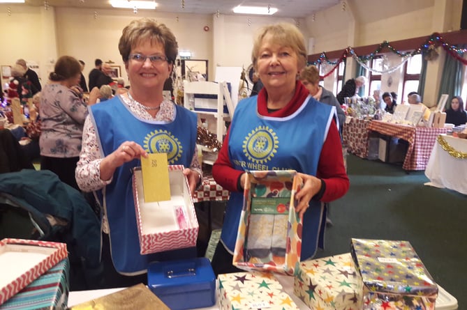 Two of Bodmin's Inner Wheel, Pauline and Di, fundraising