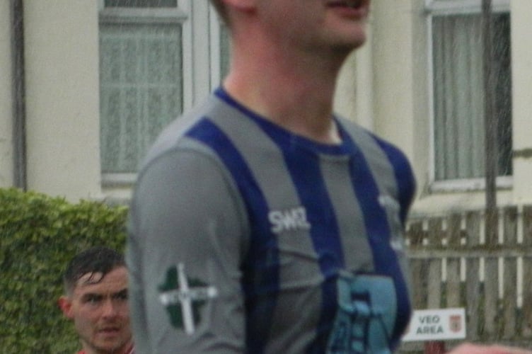 Holsworthy winger Will Harris enjoyed a slice of luck for the equaliser at Mount Wise. Picture: Steve Pearce