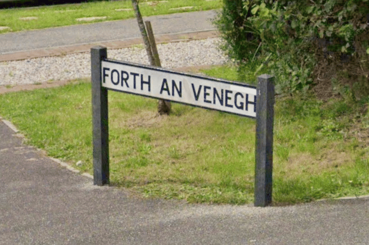 Road sign for Forth an Venegh in Bodmin