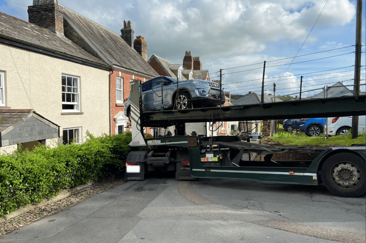 HGV wall crash on Castle Street in Launceston