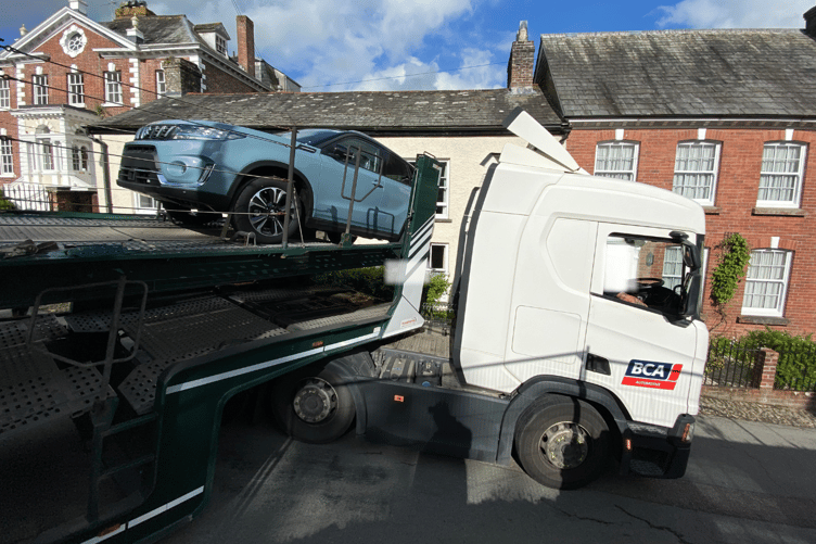 HGV crashed on Castle Street Launceston