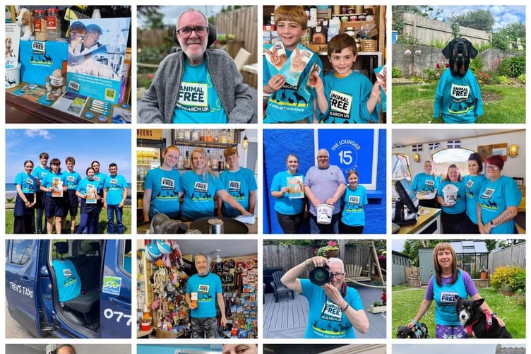 Some of the local groups who took part in World Animal Free Research Day in Bude