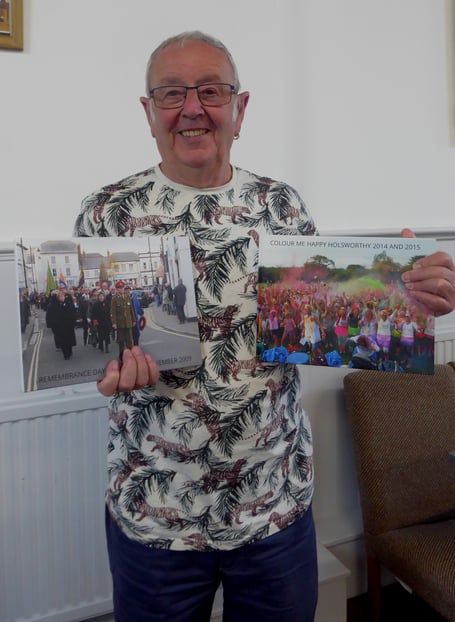 Holsworthy photographer Rodney Parrish, with two of his albums, was guest speaker at the latest Thursday Friendship Group at Holsworthy Methodist Church