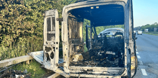 Fire crews tackle vehicle fire on A30