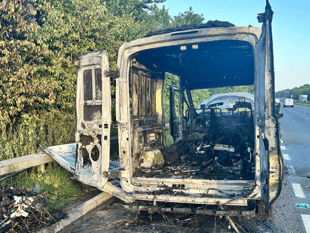 Fire crews tackle vehicle fire on A30