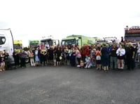 South West Truckers convoy through Bude to celebrate inspiring locals