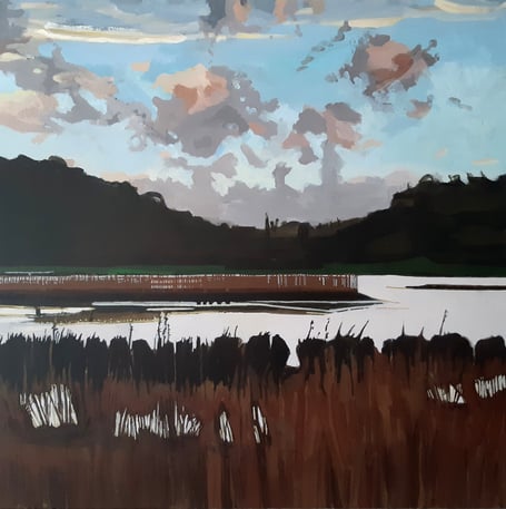 One of Mark Fielding's paintings on display at Cothele