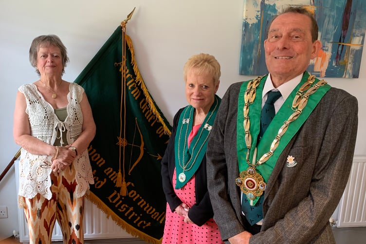 Stuart takes up the role of Area Chief Ranger seen here with Janet and Immediate Past Area Chief Ranger Jenny to the left
