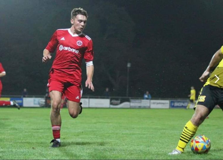 Blake Shapland in action for Barnstaple Town.